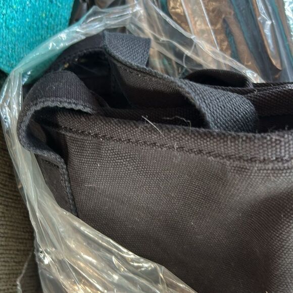 Land's End Tote Canvas embroidered full zipper  black size large various handles - Picture 10 of 12